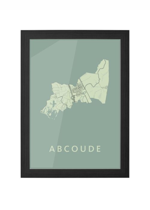 abcoude stadskaart poster ingelijst in zwarte lijst