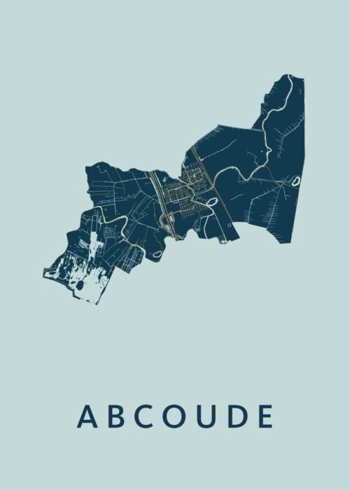 Abcoude Stadskaart poster Prussian
