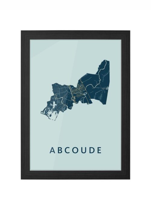 abcoude stadskaart poster ingelijst in zwarte lijst