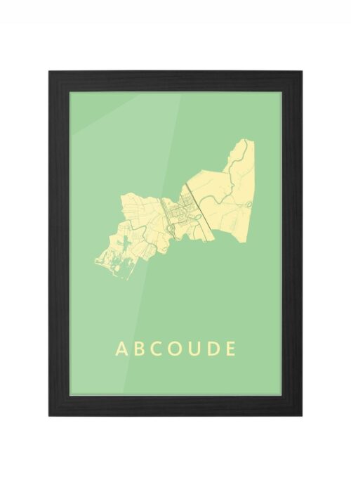 abcoude stadskaart poster ingelijst in zwarte lijst