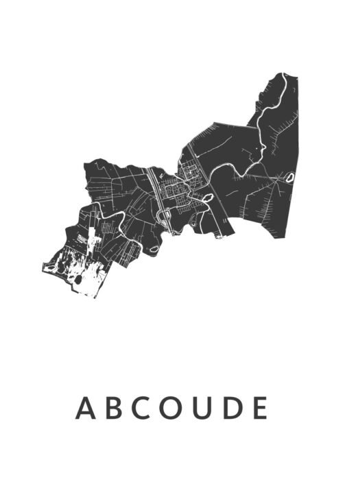 Abcoude Stadskaart poster White