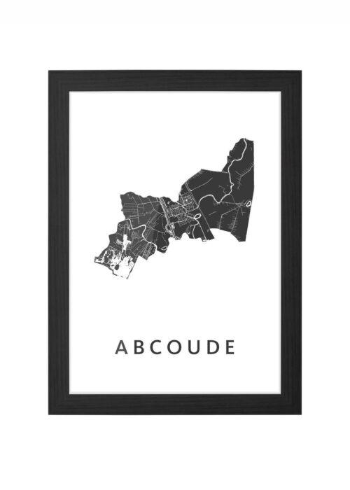 abcoude stadskaart poster ingelijst in zwarte lijst