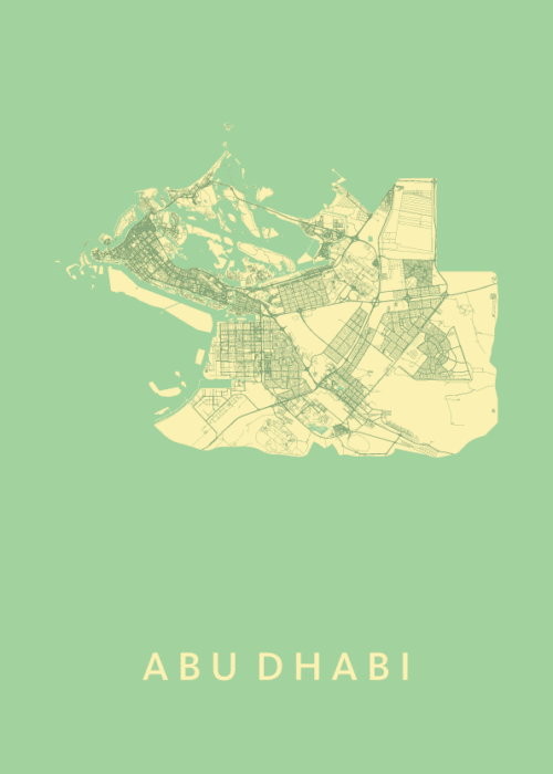 Abu Dhabi Stadskaart - Spring poster