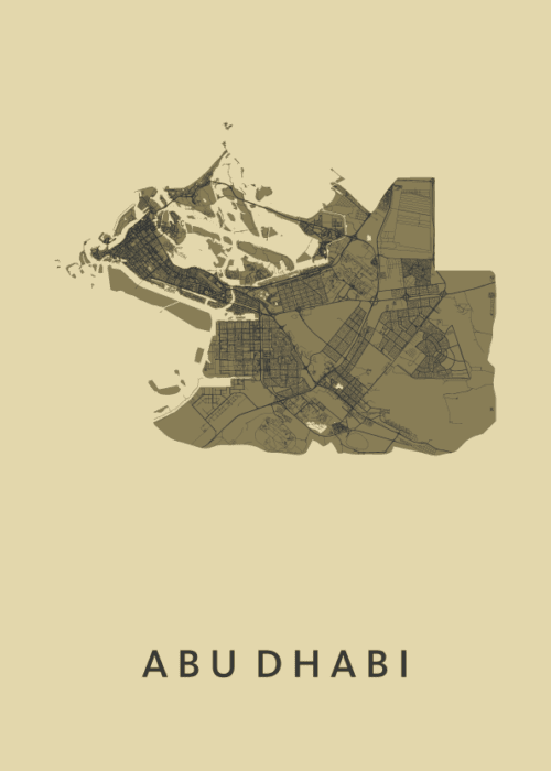 Abu Dhabi Stadskaart - GoldenRod poster