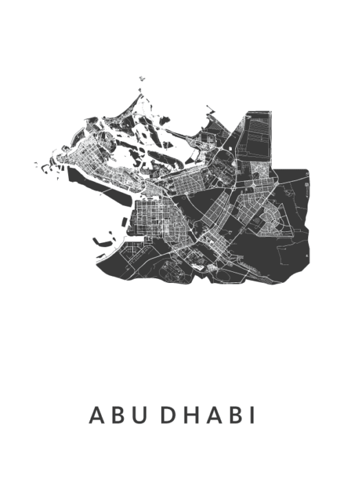 Abu Dhabi Stadskaart poster