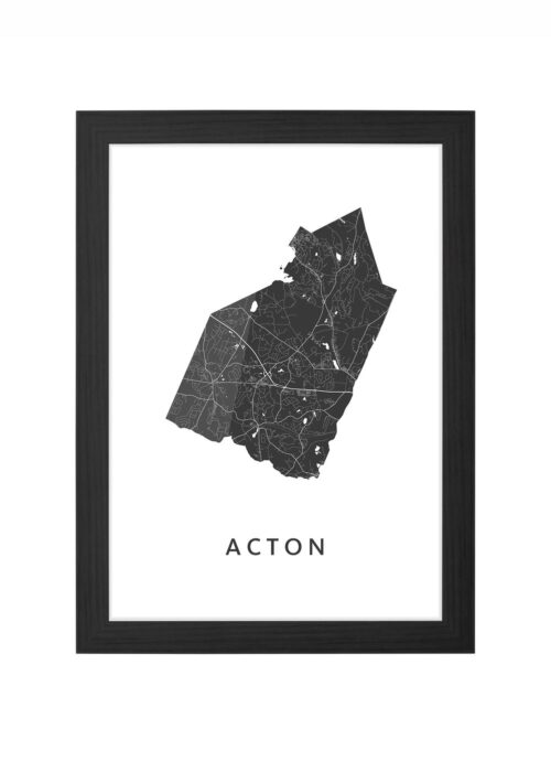 acton kaart poster ingelijst in zwarte lijst