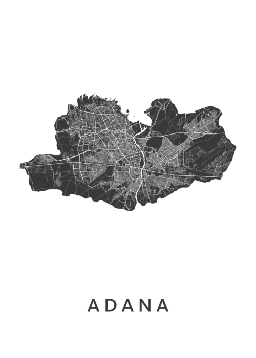 AdanaStadskaart Wit|KunstinKaart