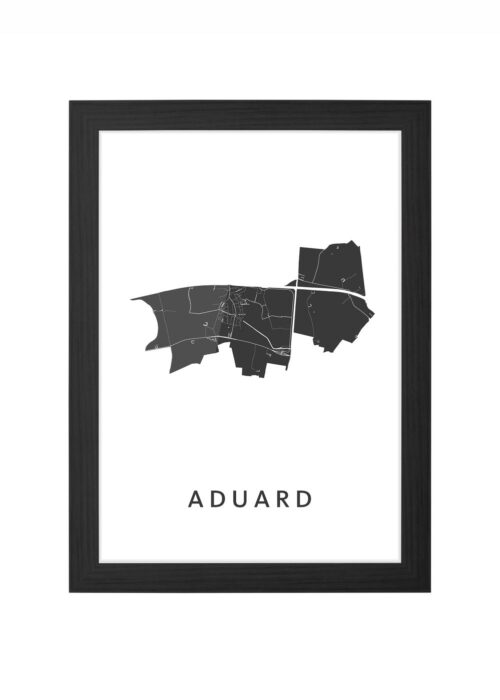 aduard kaart poster ingelijst in zwarte lijst