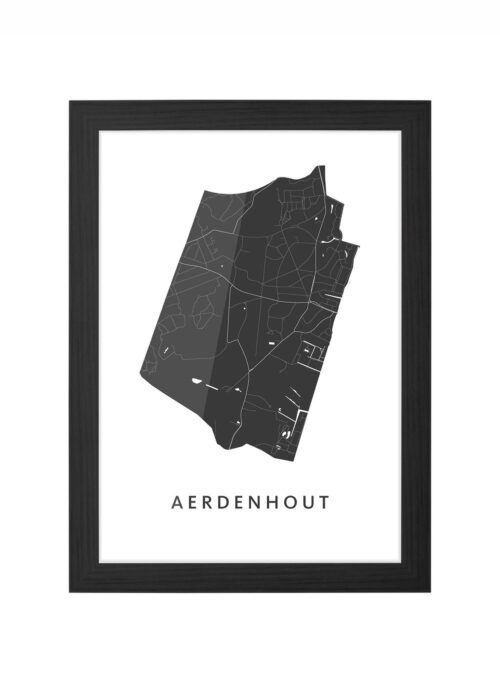 aerdenhout kaart poster ingelijst in zwarte lijst