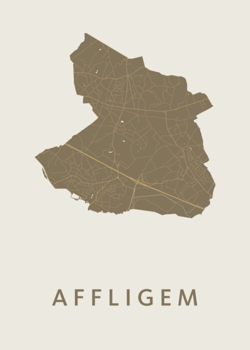 Affligem Stadskaart poster Gold