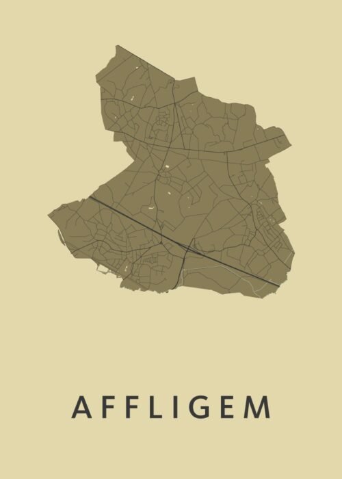 Affligem Stadskaart poster GoldenRod