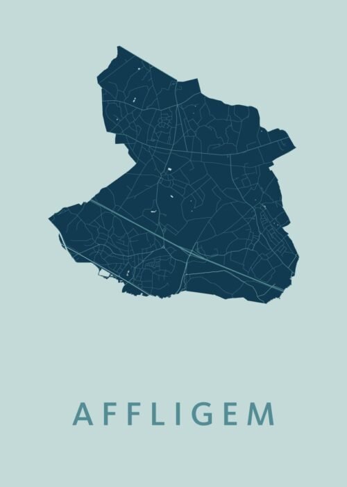 Affligem Stadskaart poster Mint