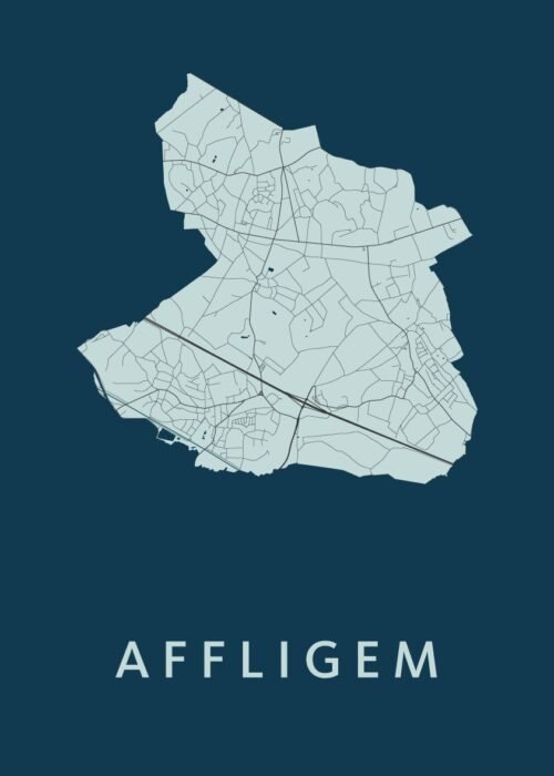 Affligem Stadskaart poster Navy