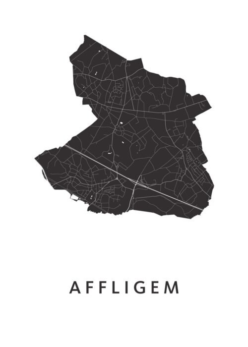 Affligem Stadskaart poster White