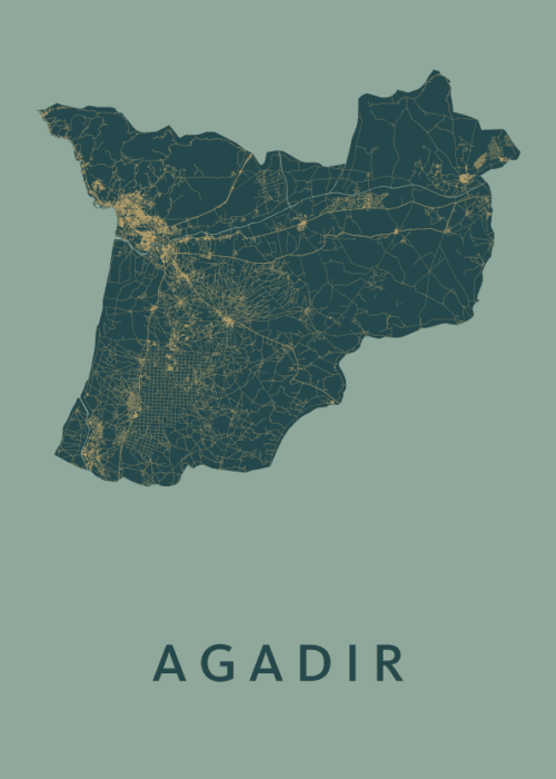 Agadir Stadskaart - Amazon poster
