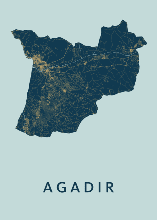 Agadir Stadskaart - Prussian poster