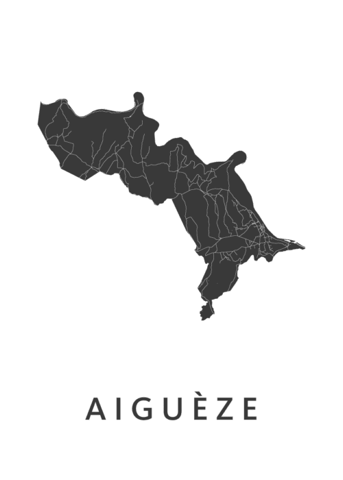 Aiguèze Kaart Poster