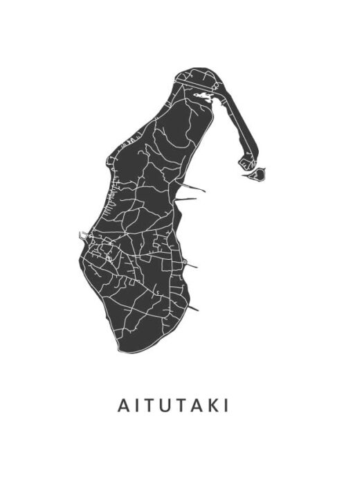 Aitutaki Eilandkaart Poster