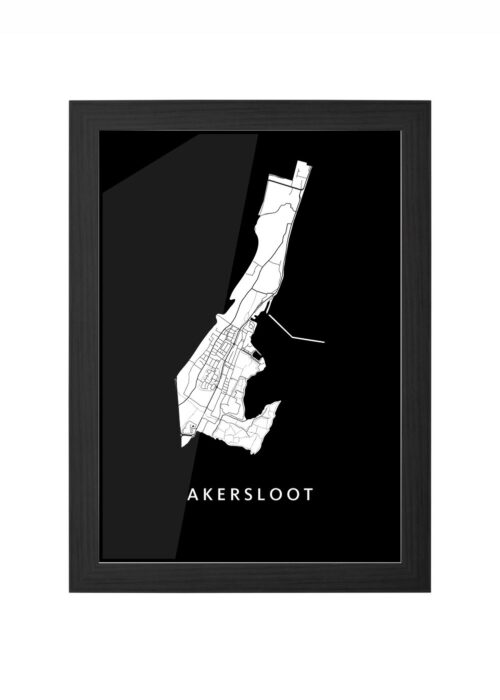 akersloot stadskaart poster ingelijst in zwarte lijst