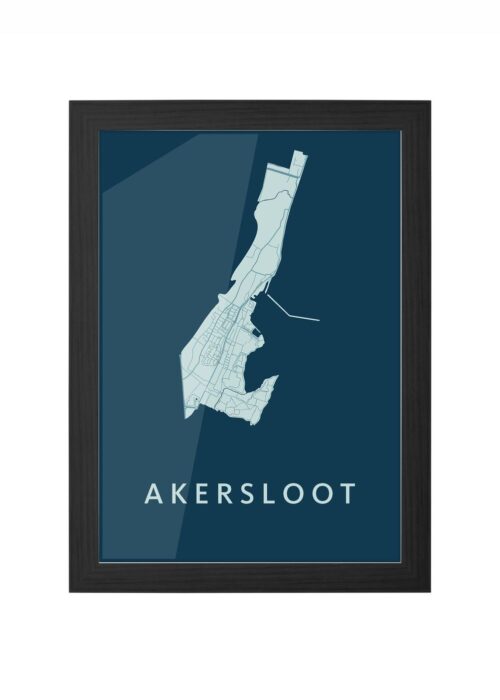 akersloot stadskaart poster ingelijst in zwarte lijst