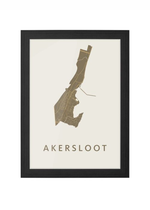 akersloot stadskaart poster ingelijst in zwarte lijst