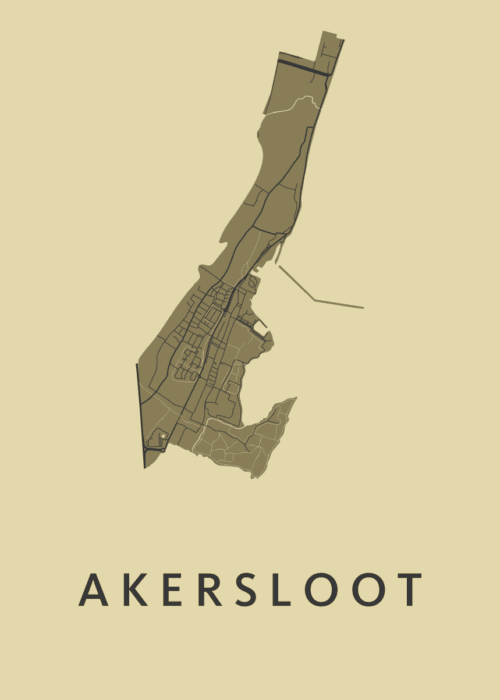 Akersloot Stadskaart poster GoldenRod