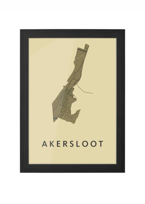akersloot stadskaart poster ingelijst in zwarte lijst