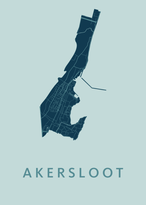 Akersloot Stadskaart poster Mint