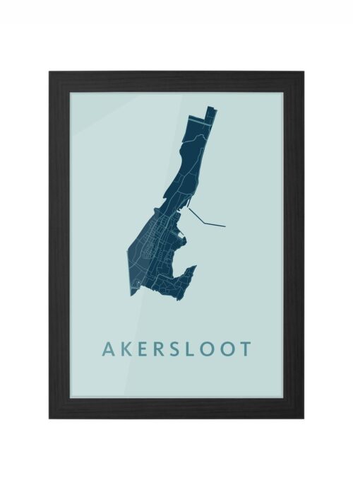 akersloot stadskaart poster ingelijst in zwarte lijst