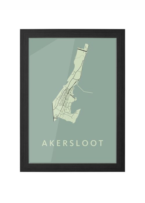akersloot stadskaart poster ingelijst in zwarte lijst