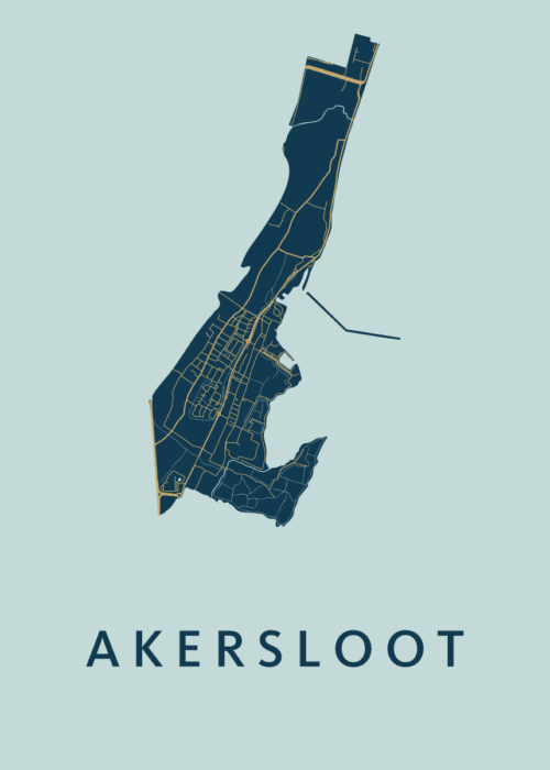 Akersloot Stadskaart poster Prussian