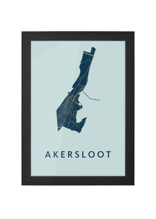 akersloot stadskaart poster ingelijst in zwarte lijst