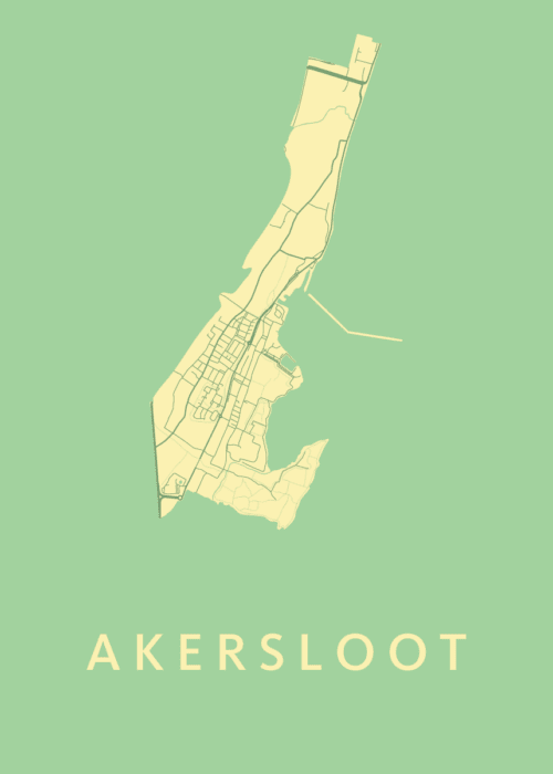 Akersloot Stadskaart poster Spring
