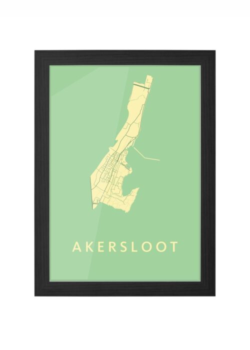 akersloot stadskaart poster ingelijst in zwarte lijst