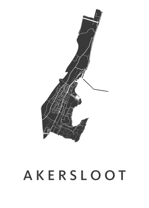 Akersloot Stadskaart poster White