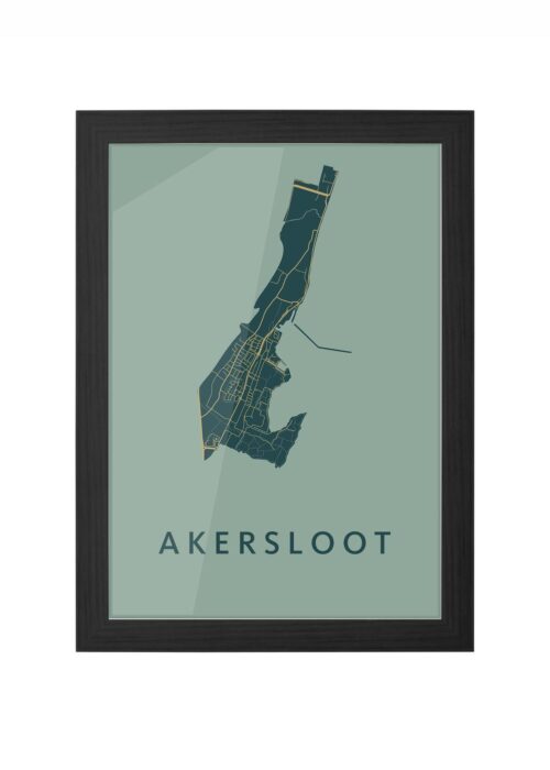 akersloot stadskaart poster ingelijst in zwarte lijst
