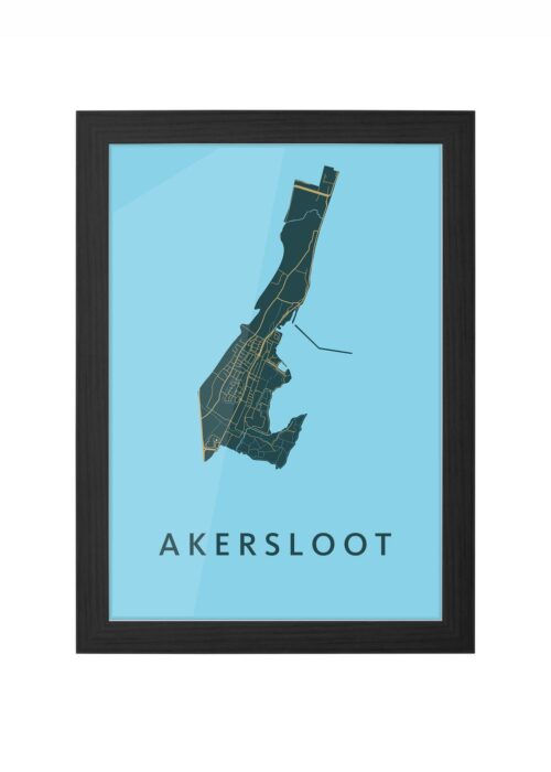 akersloot stadskaart poster ingelijst in zwarte lijst