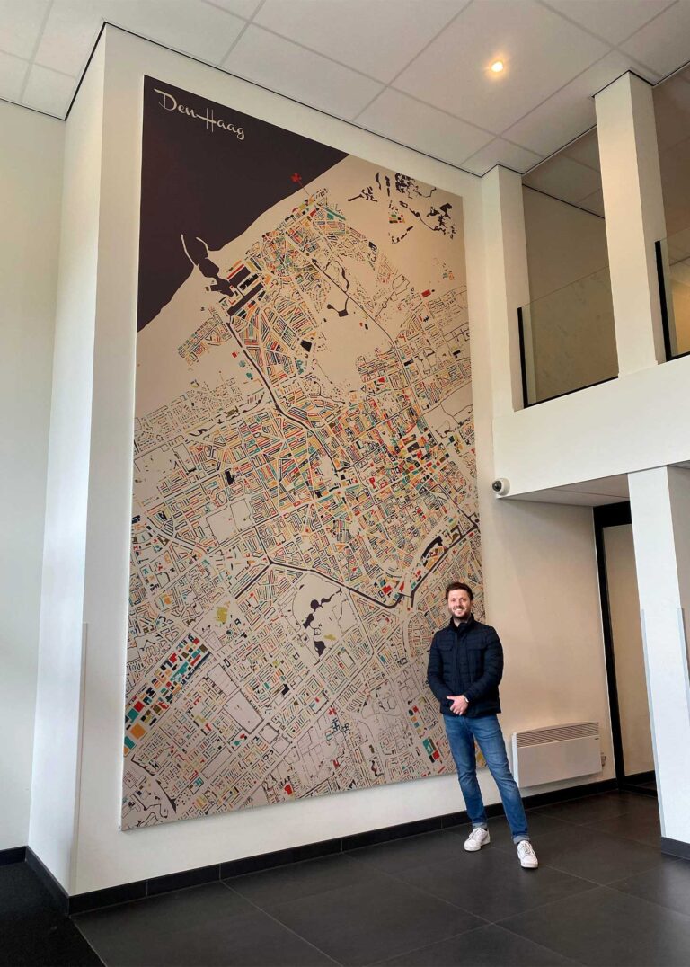 Akoestische stadsprint wandpaneel 🔇♻️
