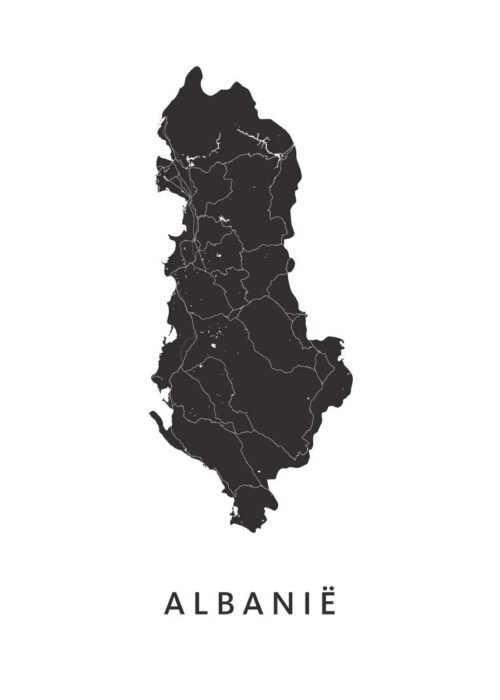 Albanië landkaart poster