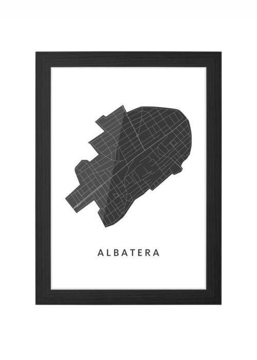 albatera kaart poster ingelijst in zwarte lijst