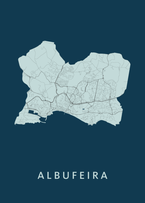 Albufeira Stadskaart - Navy poster