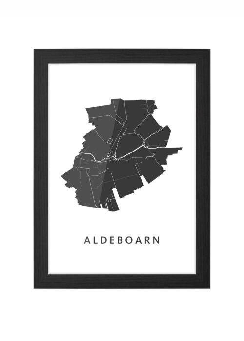 aldeboarn kaart poster ingelijst in zwarte lijst