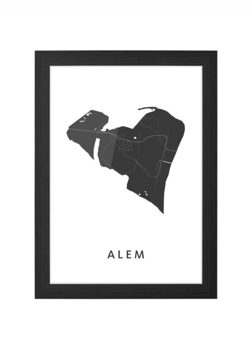 alem kaart poster ingelijst in zwarte lijst