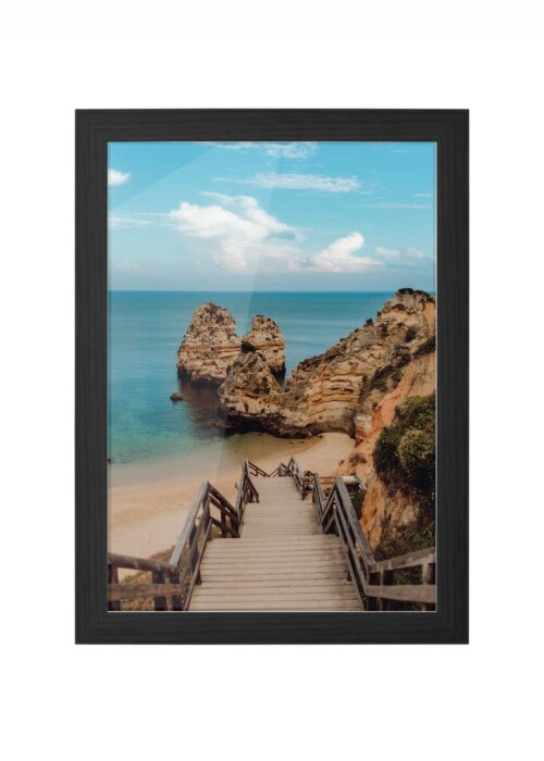 algarve kust fotografie poster ingelijst in zwarte lijst