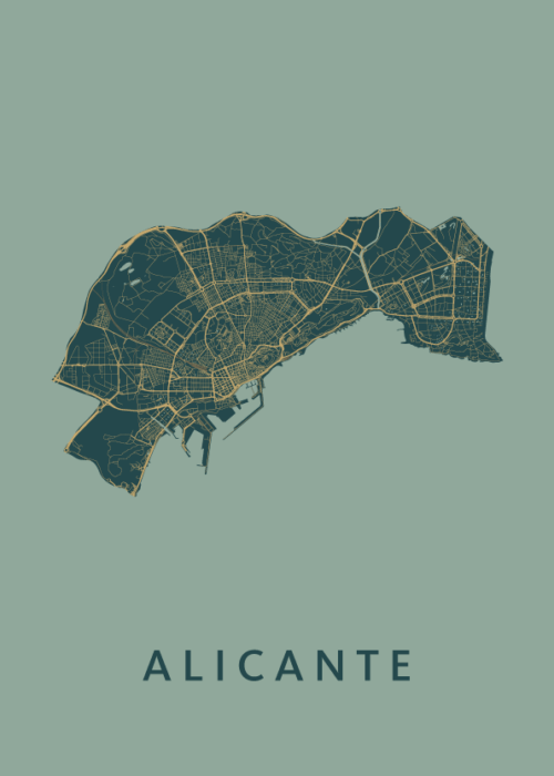 Alicante Stadskaart - Amazon poster