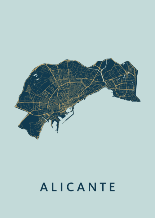Alicante Stadskaart - Prussian poster