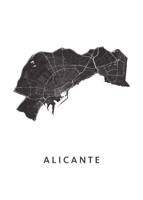 Alicante Stadskaart poster