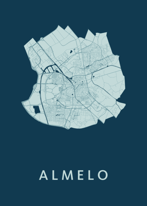 Almelo Stadskaart poster Feldgrau