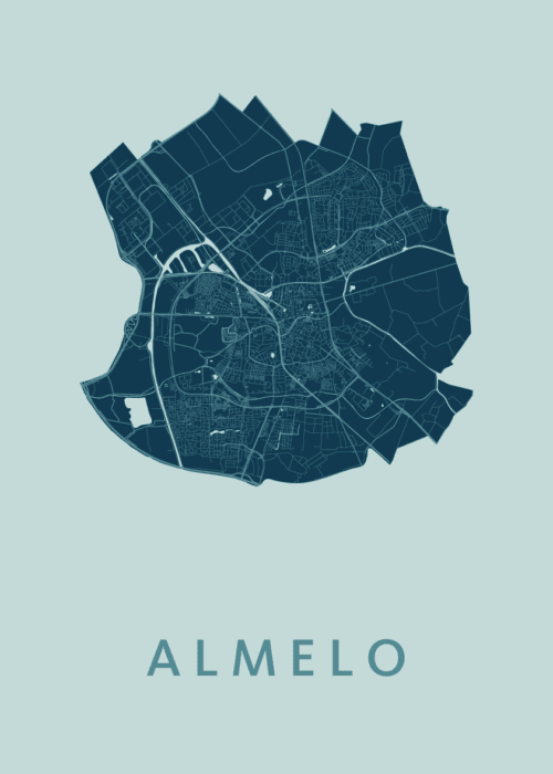 Almelo Stadskaart poster Mint