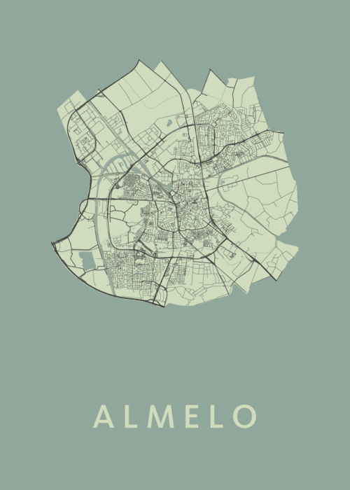 Almelo Stadskaart poster Olive